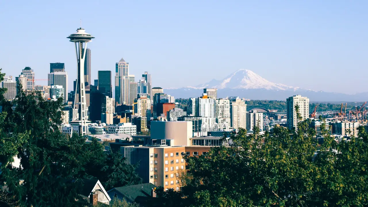 Seattle e o monte Rainier