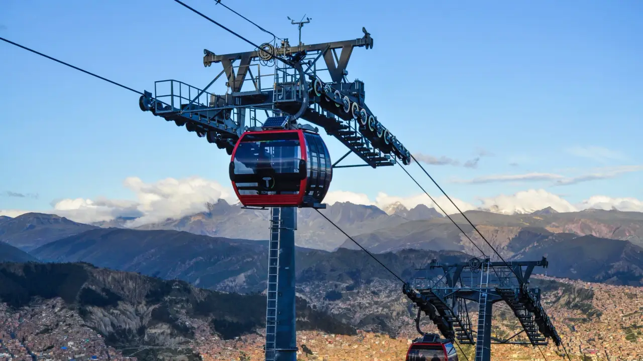 O teleférico de La Paz